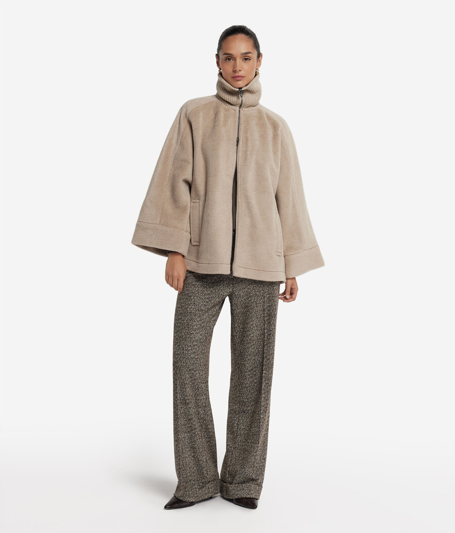 mantella in cashmere con cerniera