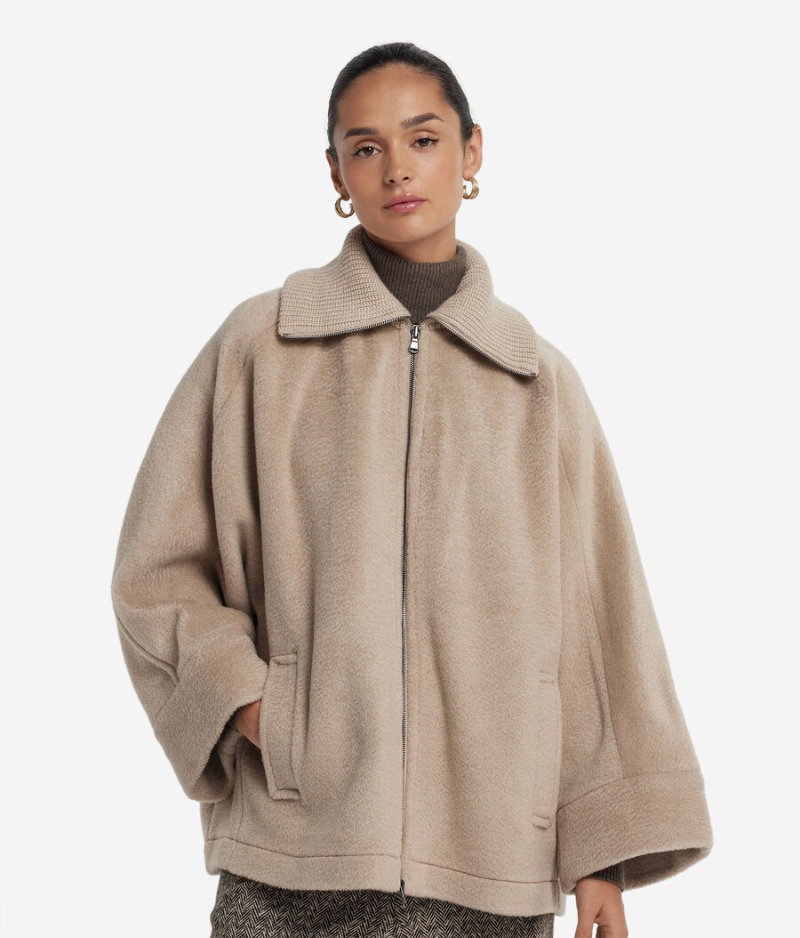 mantella in cashmere con cerniera
