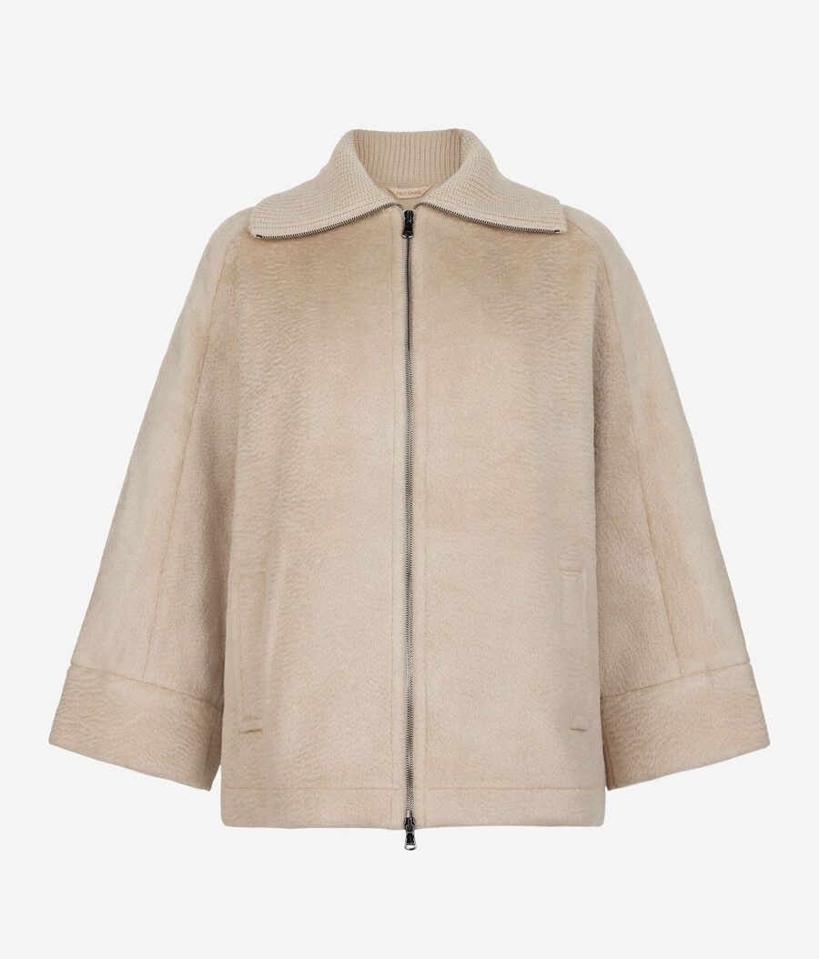 mantella in cashmere con cerniera