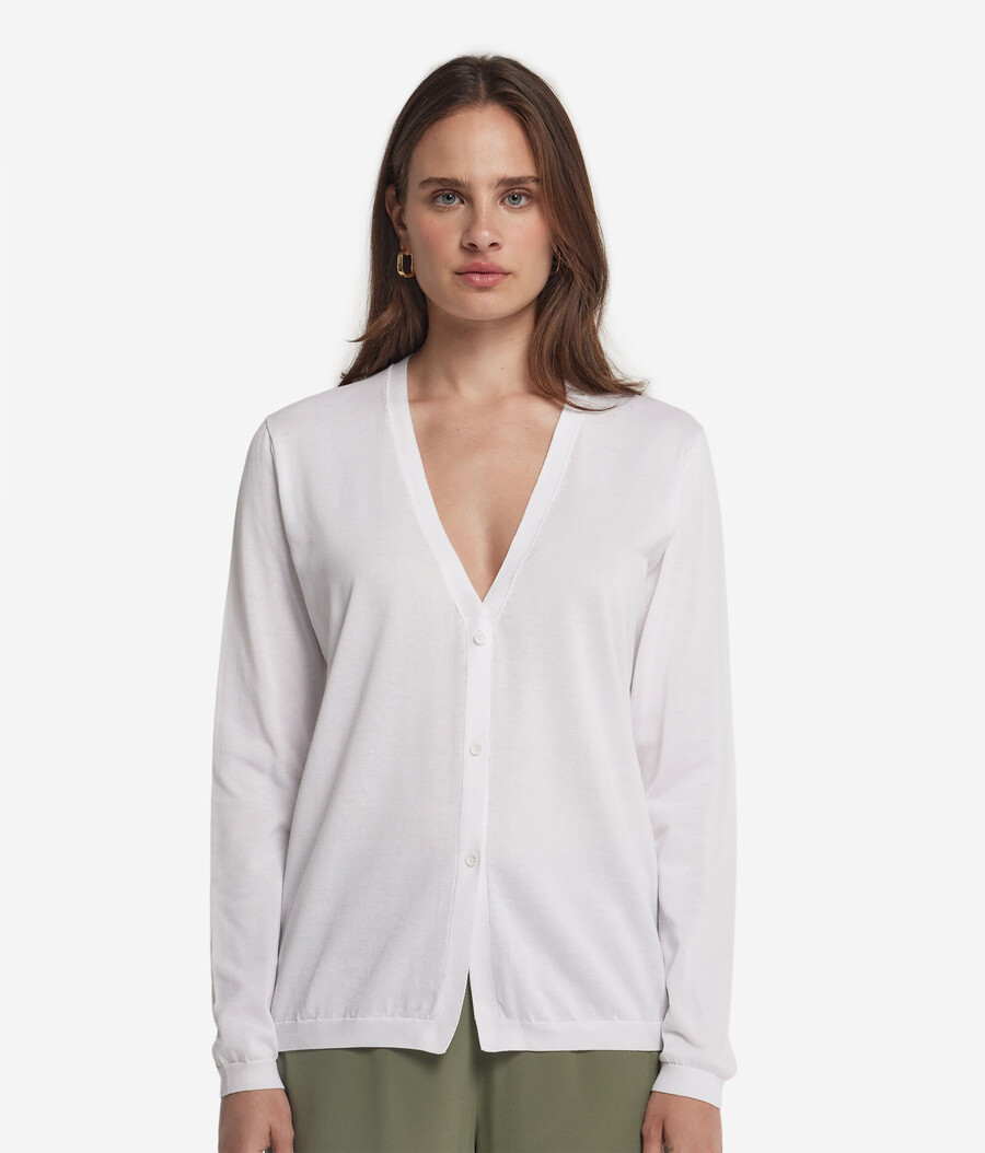 cardigan in cotone a maniche lunghe fresh