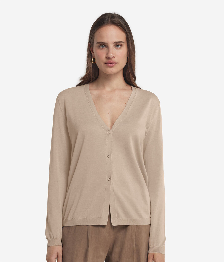 cardigan in cotone a maniche lunghe fresh