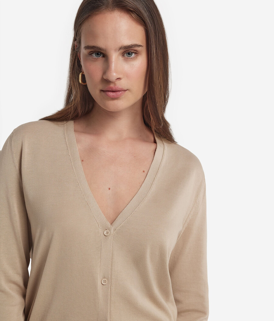 cardigan in cotone a maniche lunghe fresh
