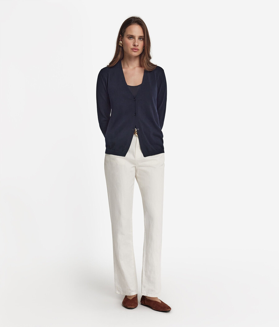 cardigan in cotone a maniche lunghe fresh
