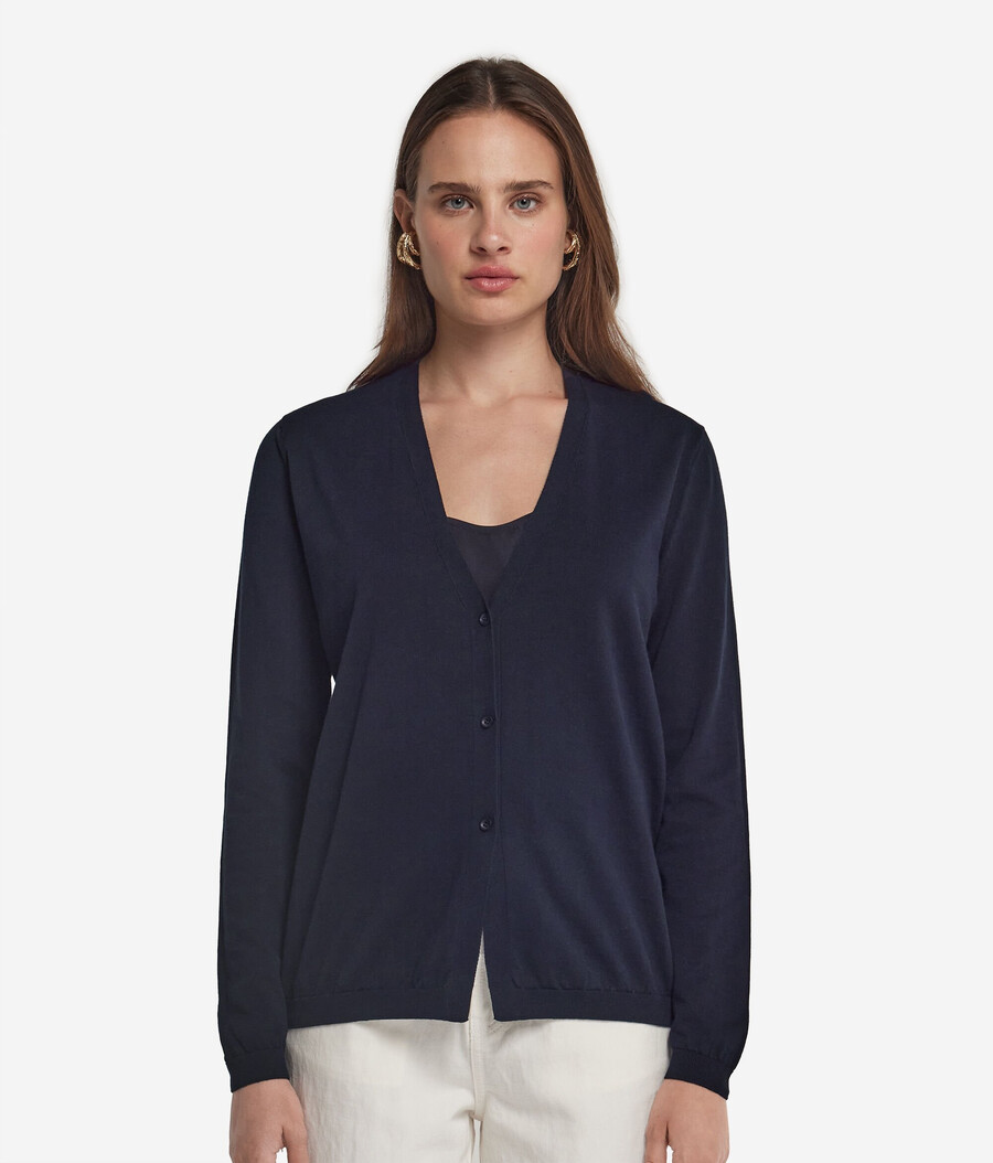cardigan in cotone a maniche lunghe fresh