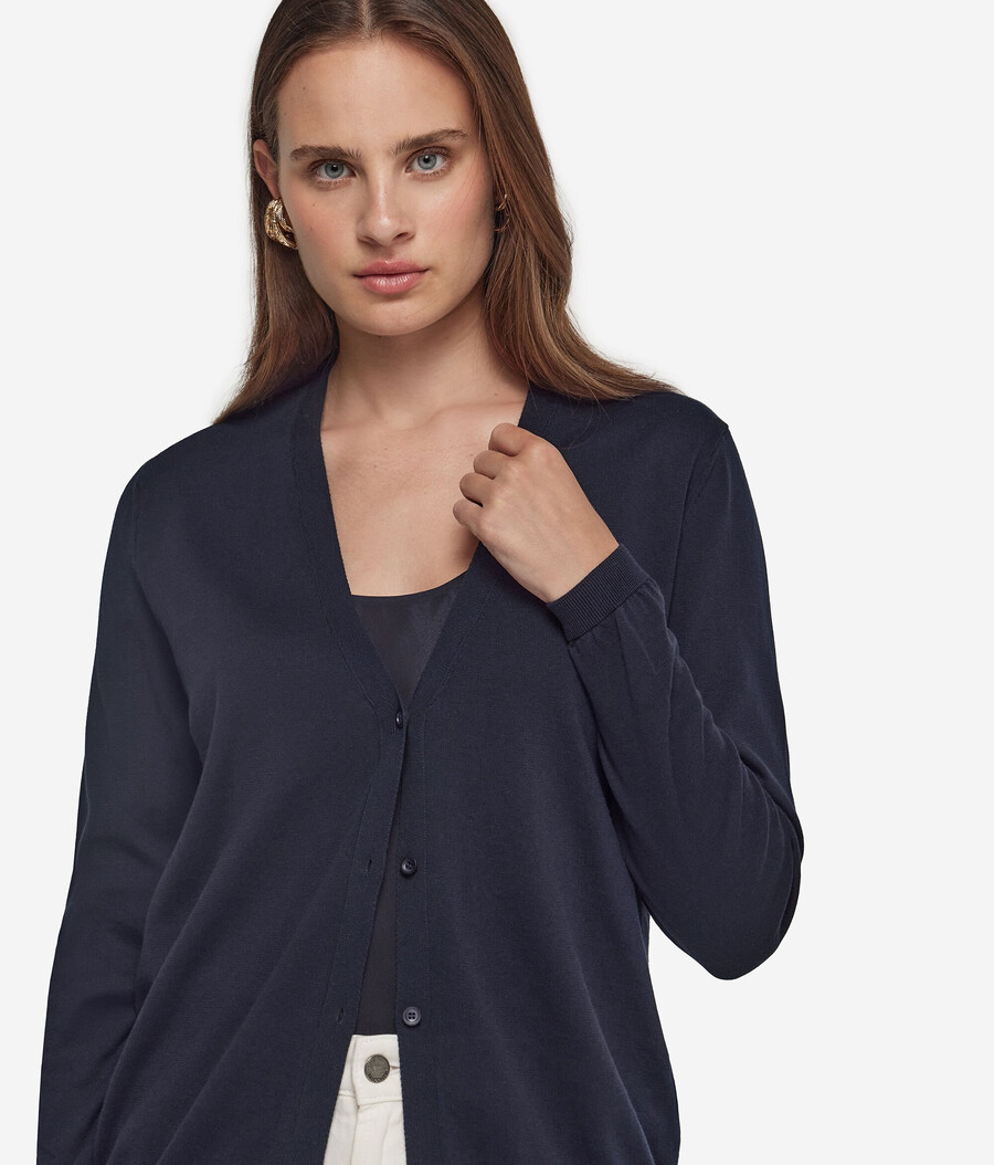 cardigan in cotone a maniche lunghe fresh