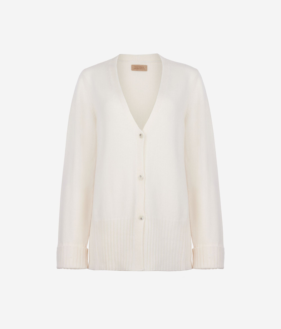 cardigan con scollo a v in cashmere ultra morbido
