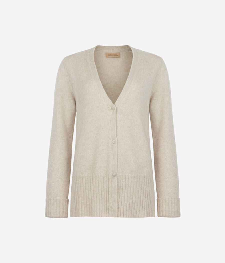 cardigan con scollo a v in cashmere ultra morbido