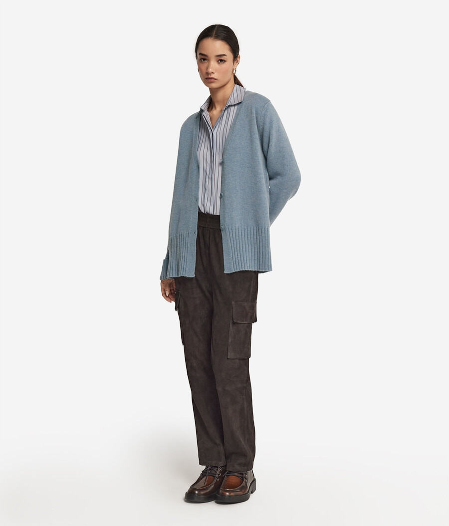 cardigan con scollo a v in cashmere ultra morbido