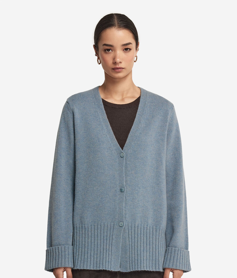 cardigan con scollo a v in cashmere ultra morbido