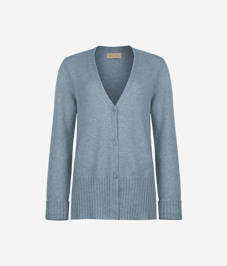 cardigan con scollo a v in cashmere ultra morbido