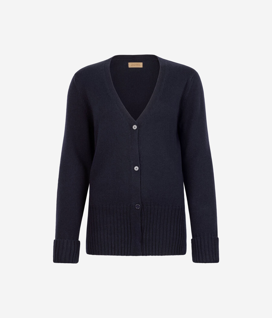 cardigan con scollo a v in cashmere ultra morbido
