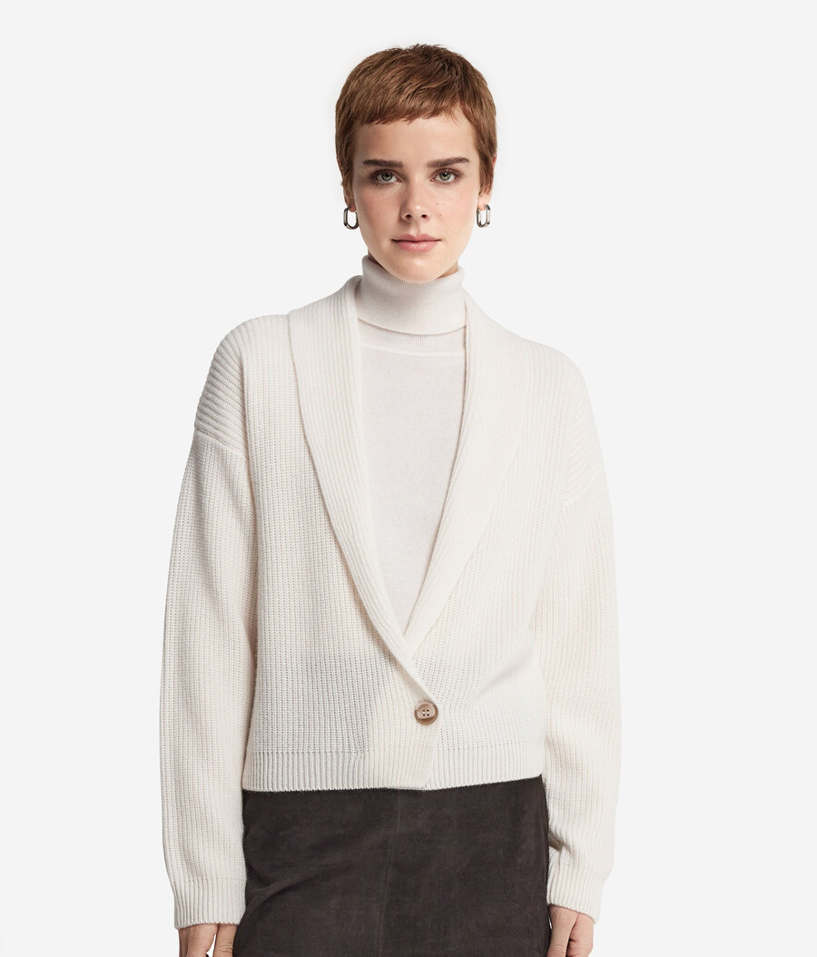 cardigan scialle in cashmere ultra morbido