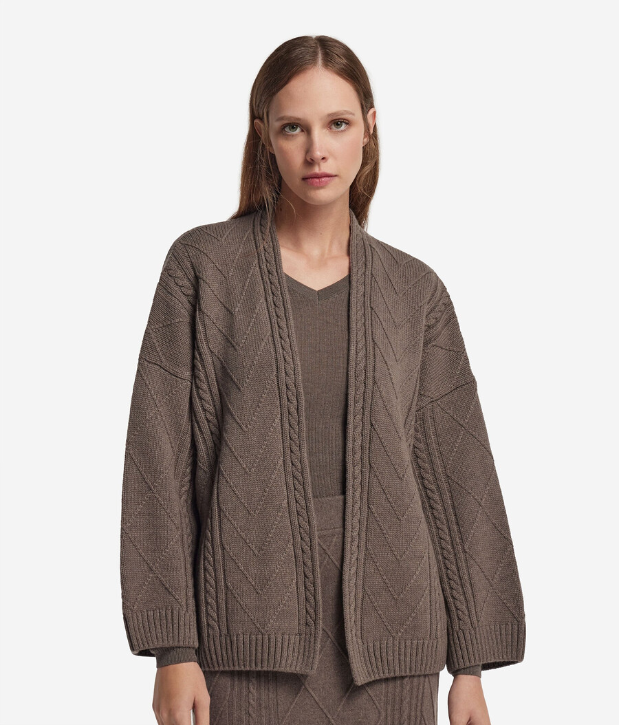 mantello in cashmere ultra morbido a trecce
