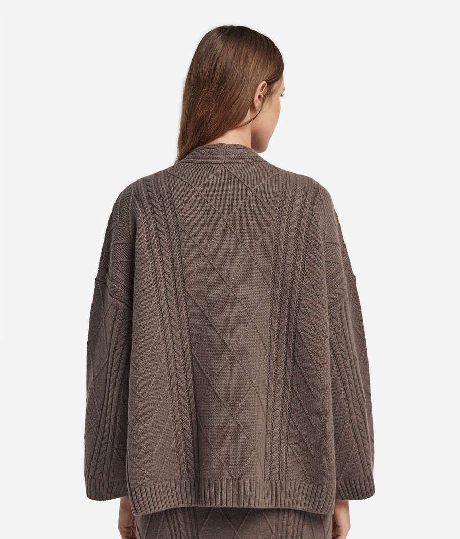 mantello in cashmere ultra morbido a trecce