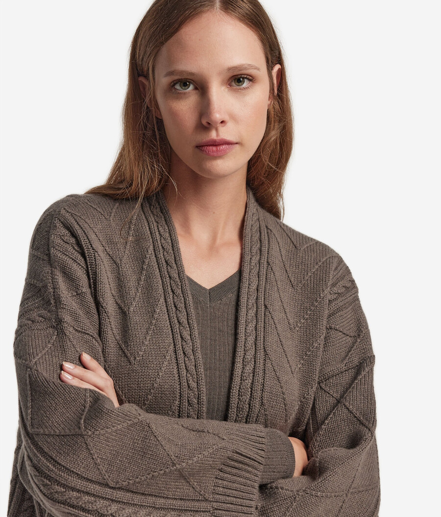 mantello in cashmere ultra morbido a trecce