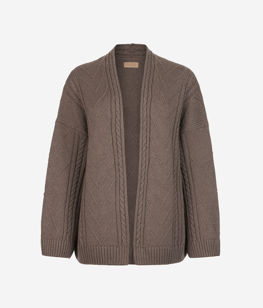 mantello in cashmere ultra morbido a trecce