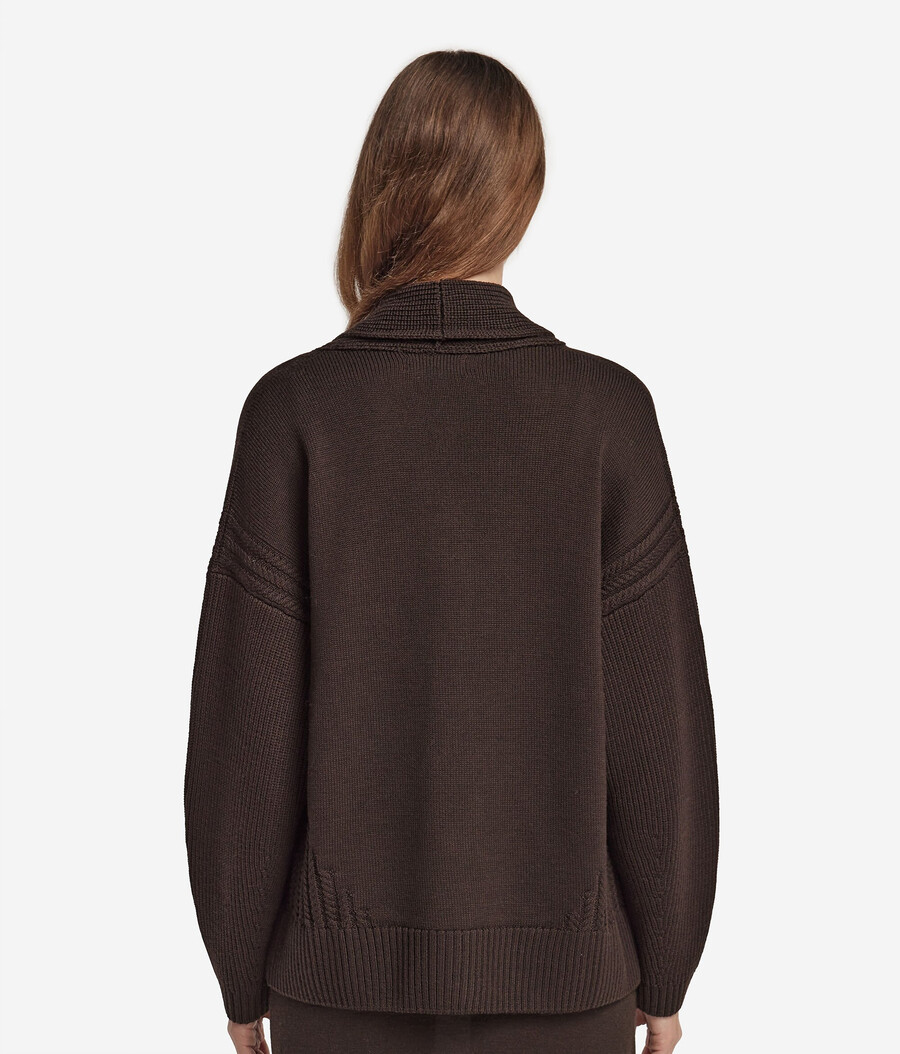 cardigan in maglia di lana a trecce