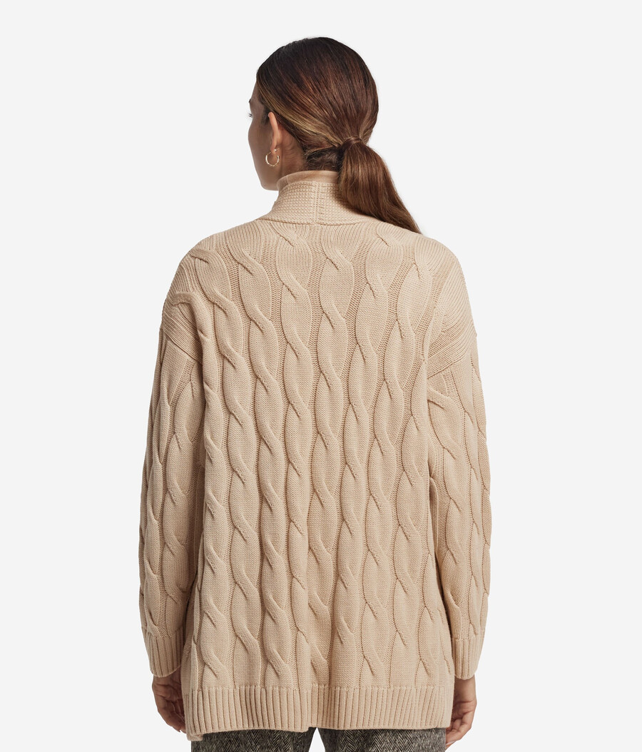 cardigan in lana a trecce