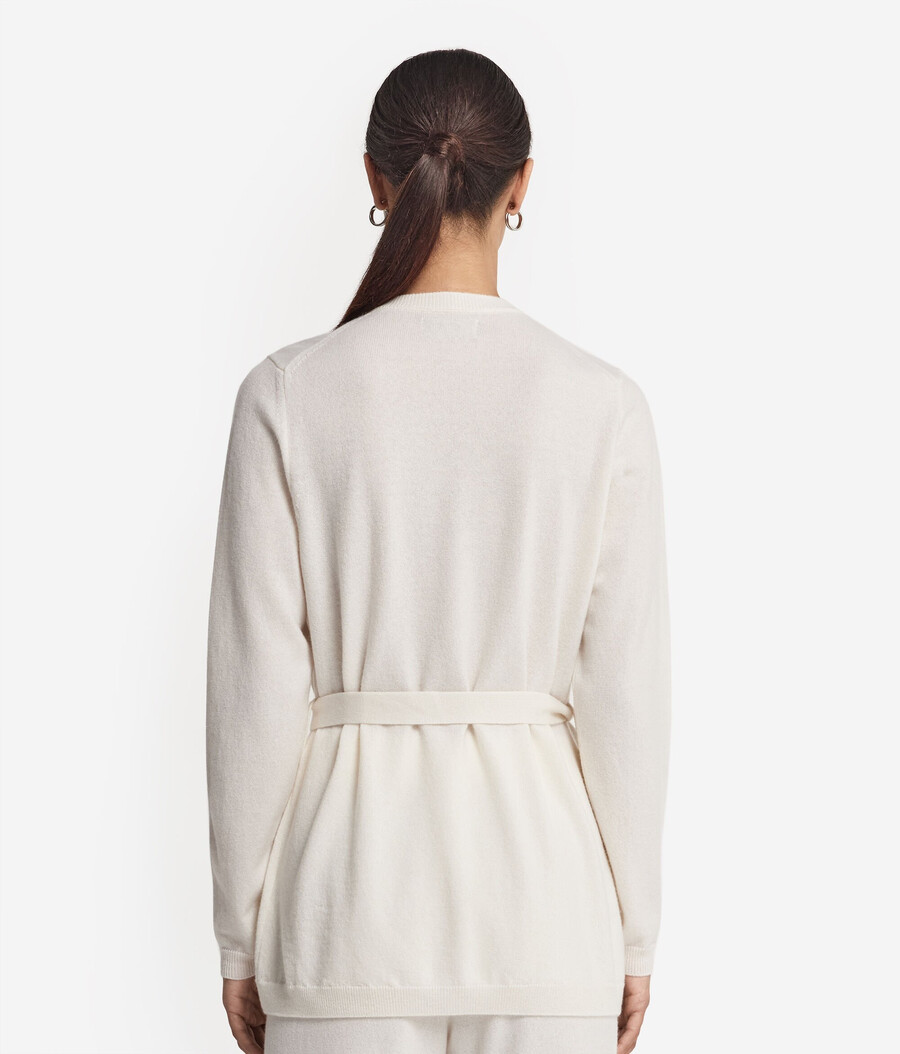 cardigan in cashmere con ricamo floreale