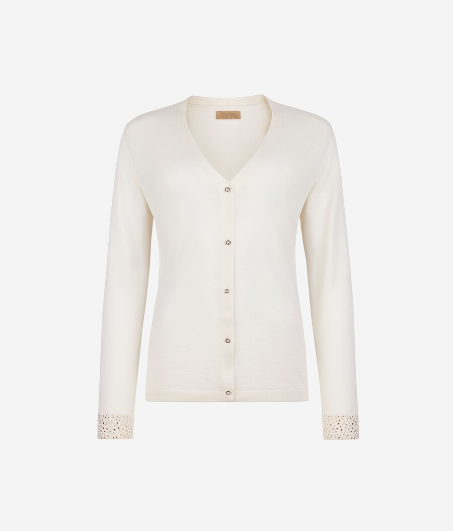 maglione in cashmere ultrafine con strass