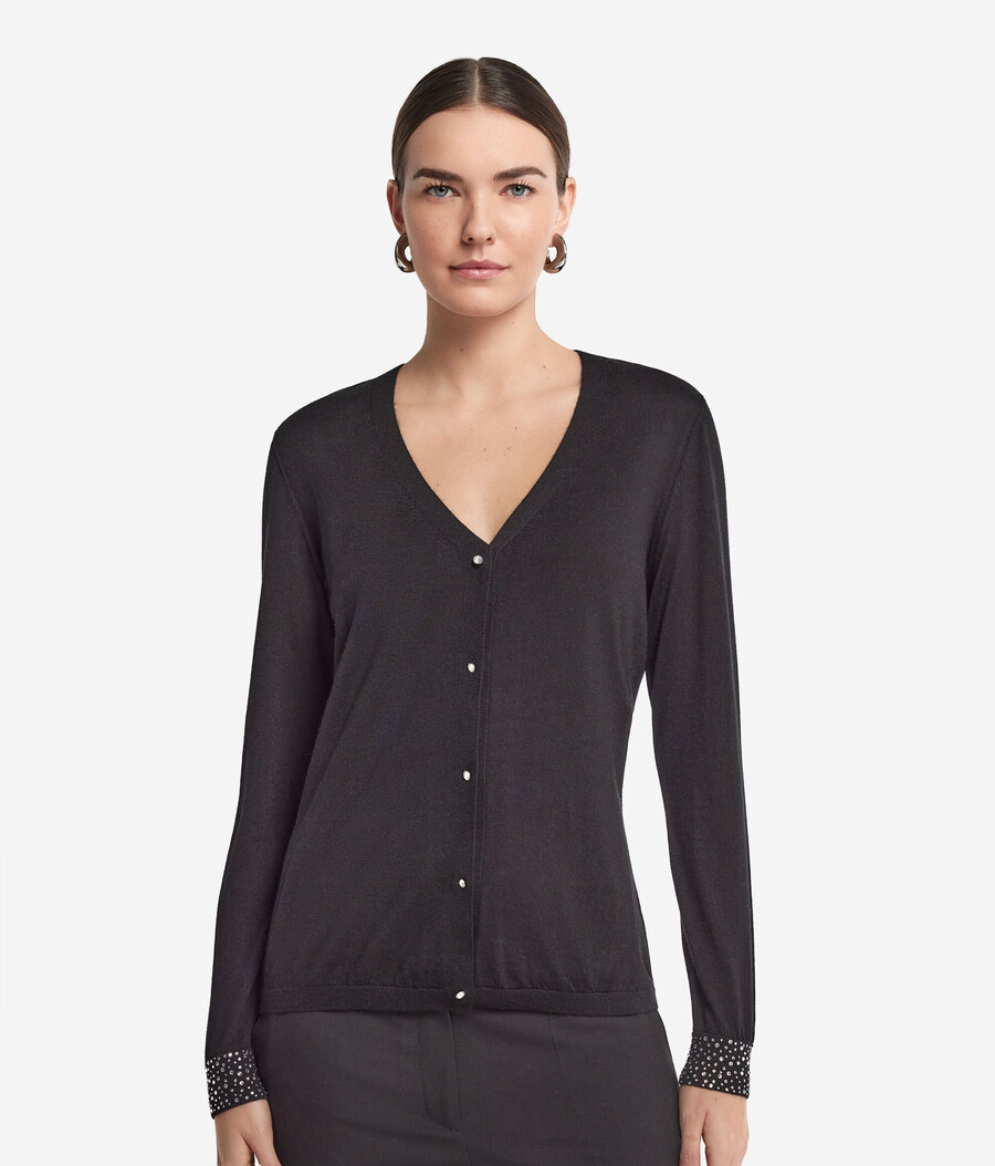 maglione in cashmere ultrafine con strass