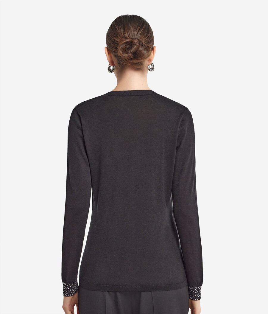 maglione in cashmere ultrafine con strass