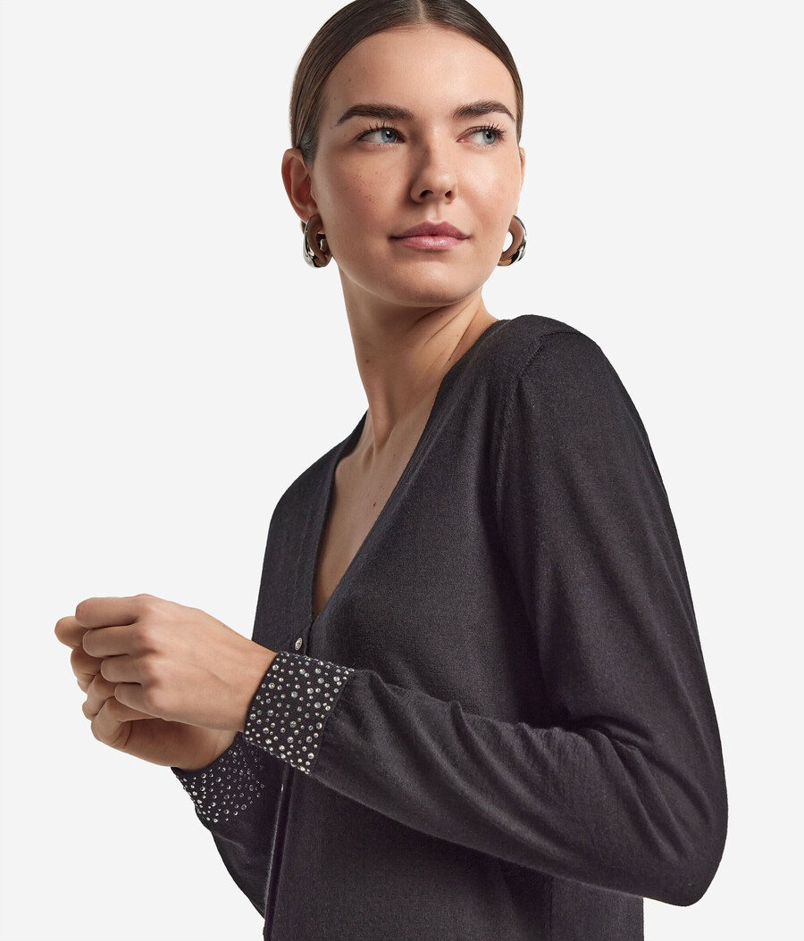maglione in cashmere ultrafine con strass