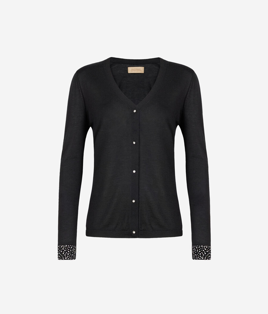 maglione in cashmere ultrafine con strass