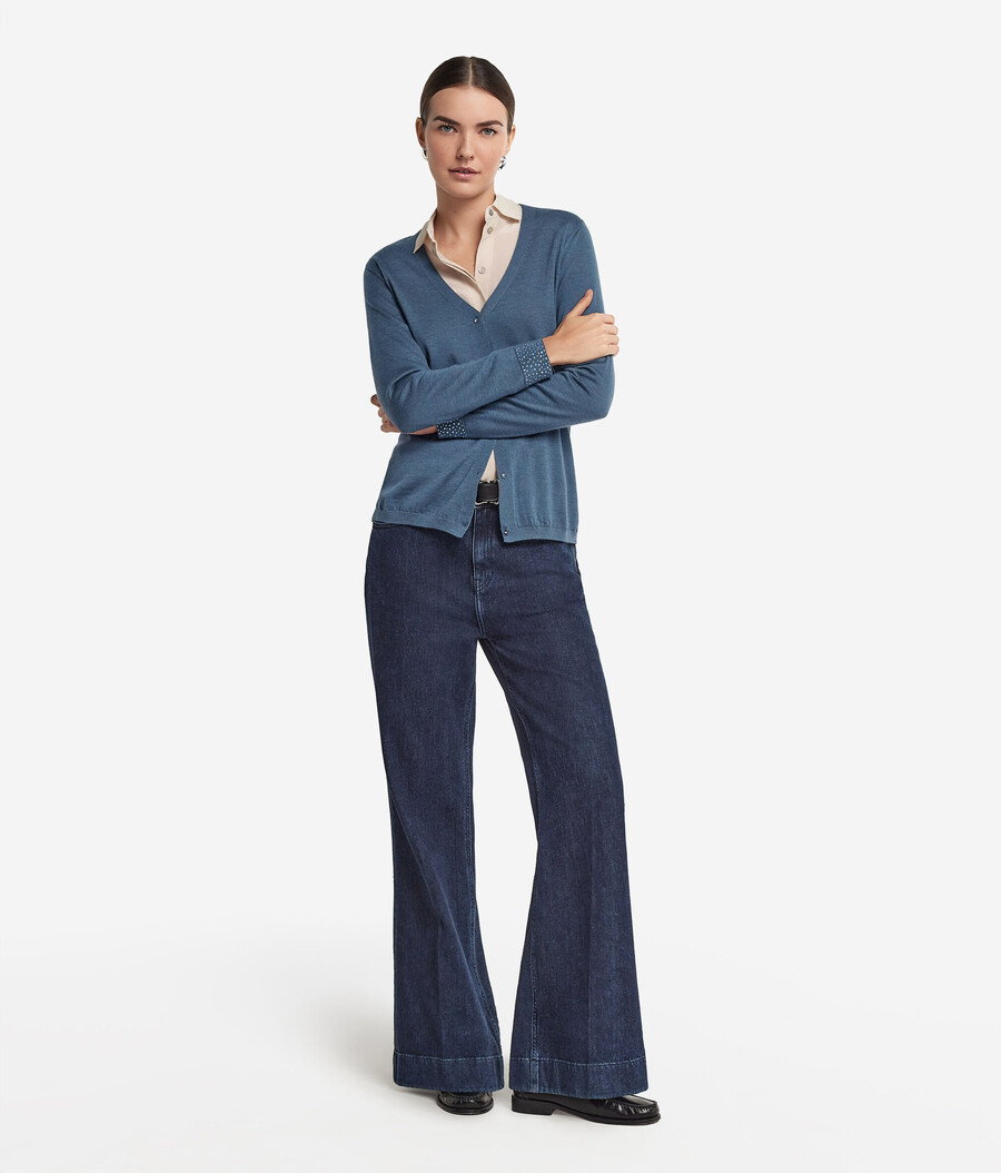 maglione in cashmere ultrafine con strass