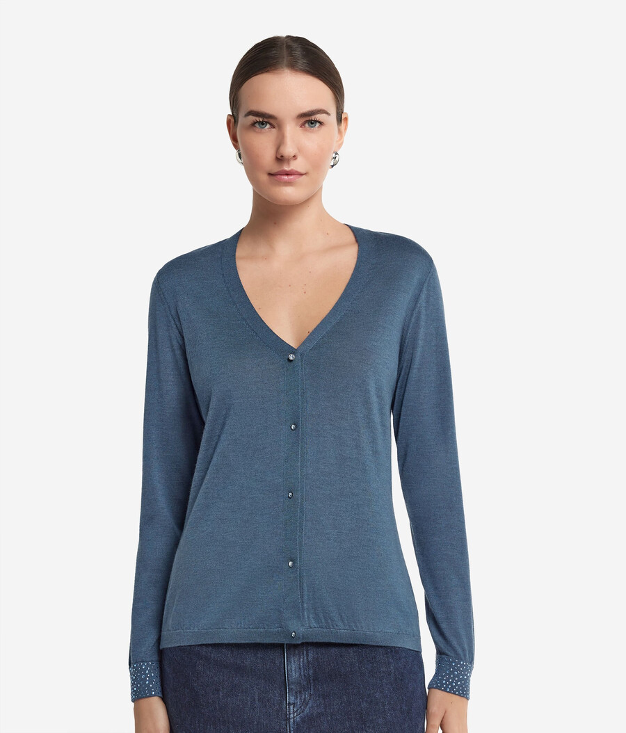 maglione in cashmere ultrafine con strass
