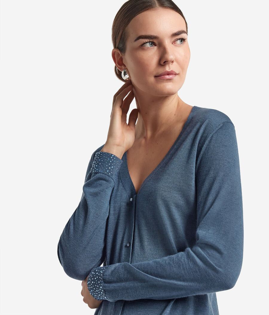maglione in cashmere ultrafine con strass