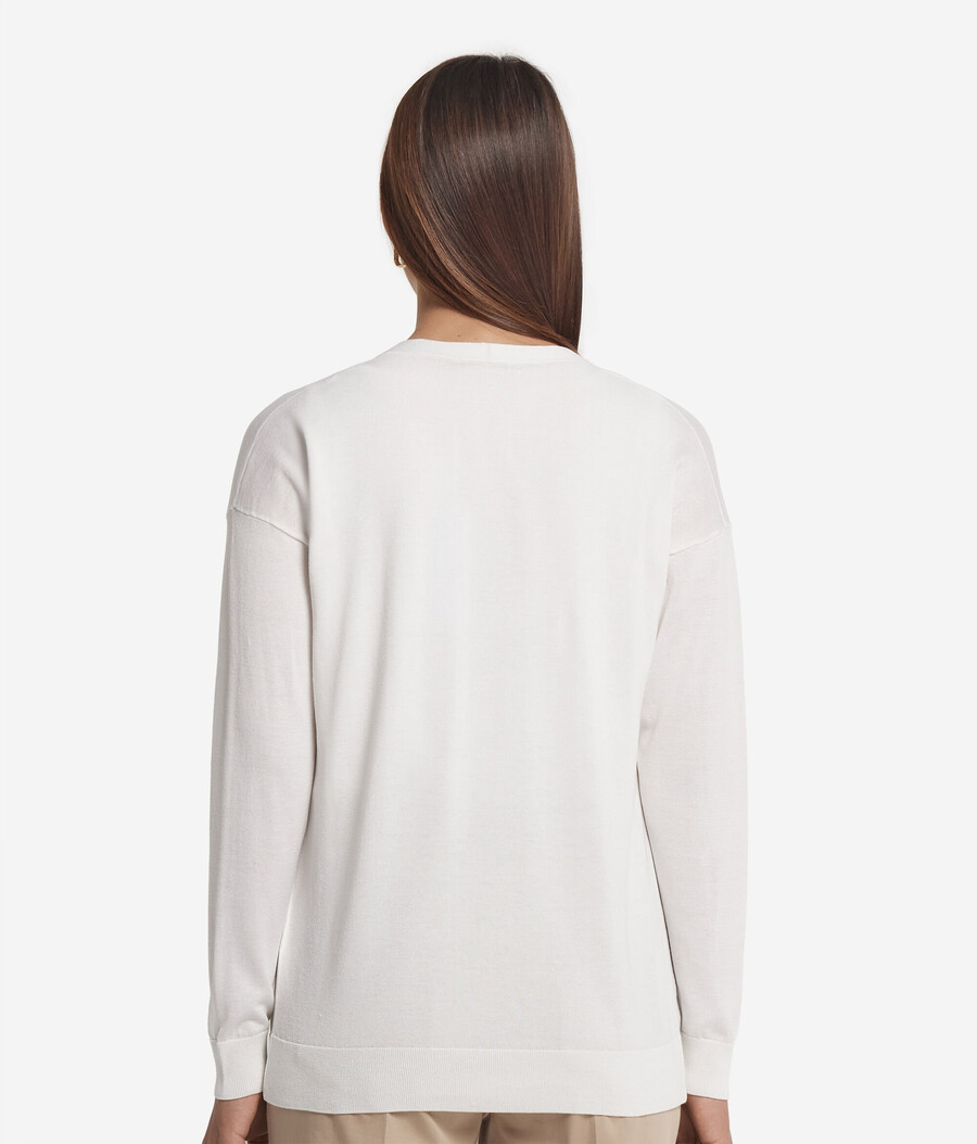 cardigan a maniche lunghe in seta e cotone