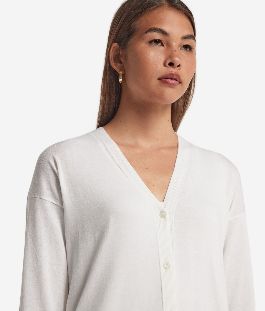 cardigan a maniche lunghe in seta e cotone