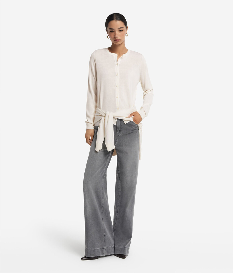 cardigan girocollo in cashmere ultrafine