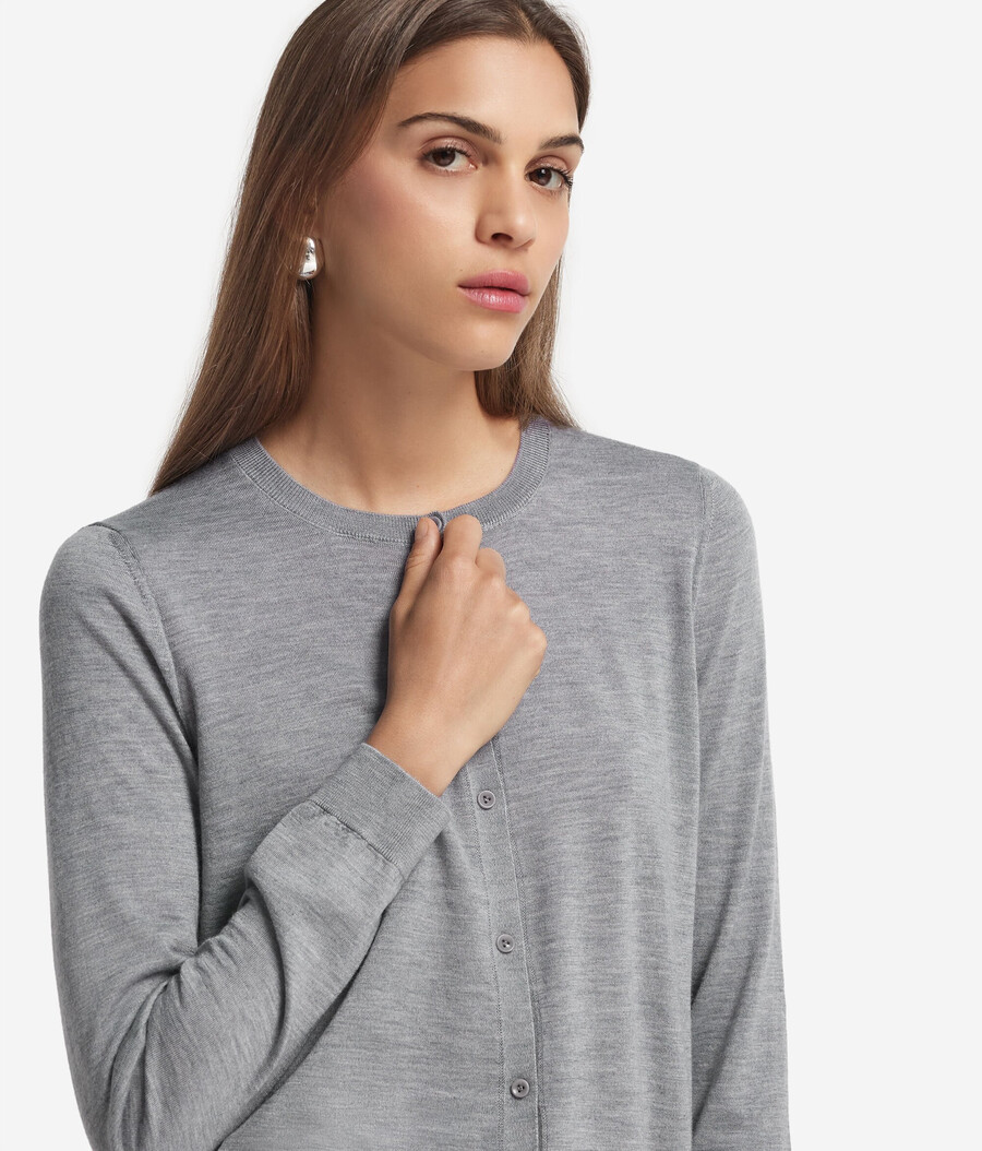 cardigan girocollo in cashmere ultrafine