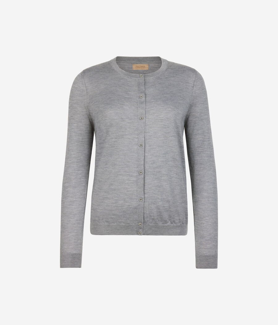 cardigan girocollo in cashmere ultrafine