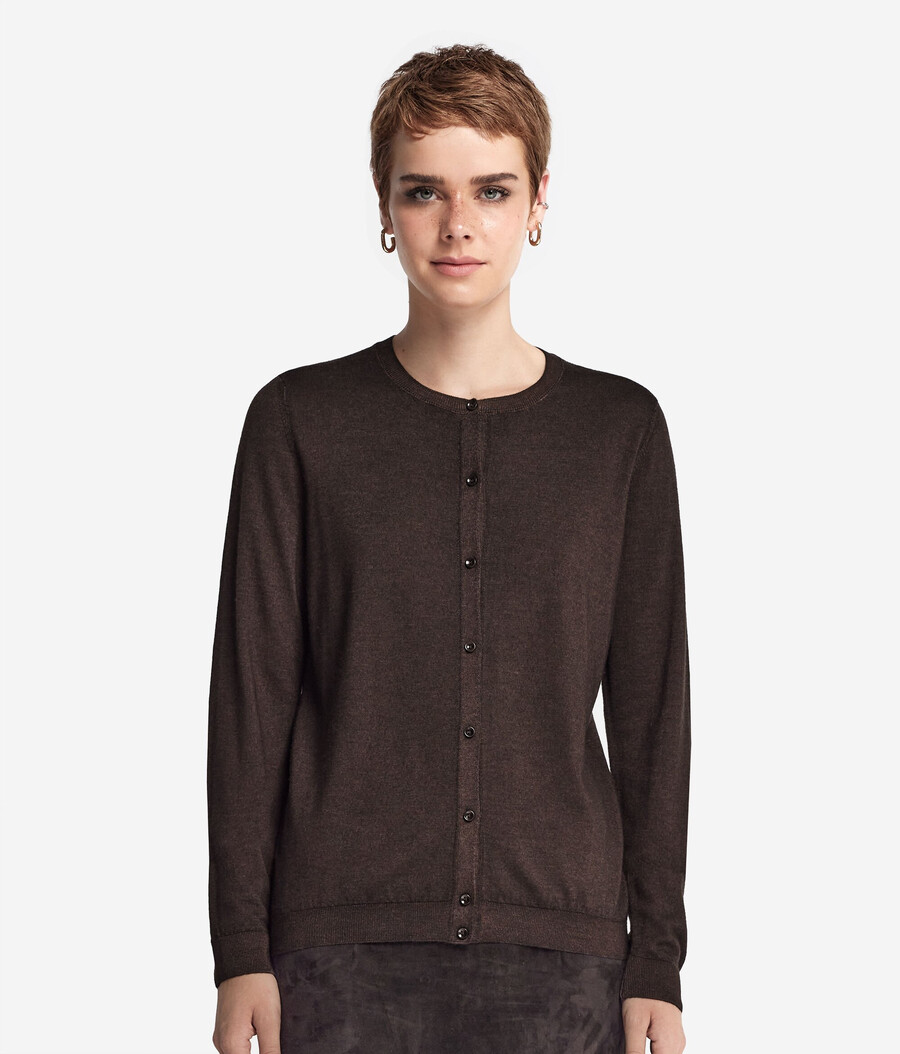 cardigan girocollo in cashmere ultrafine