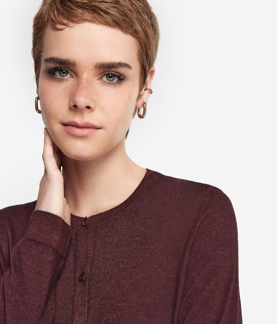 cardigan girocollo in cashmere ultrafine