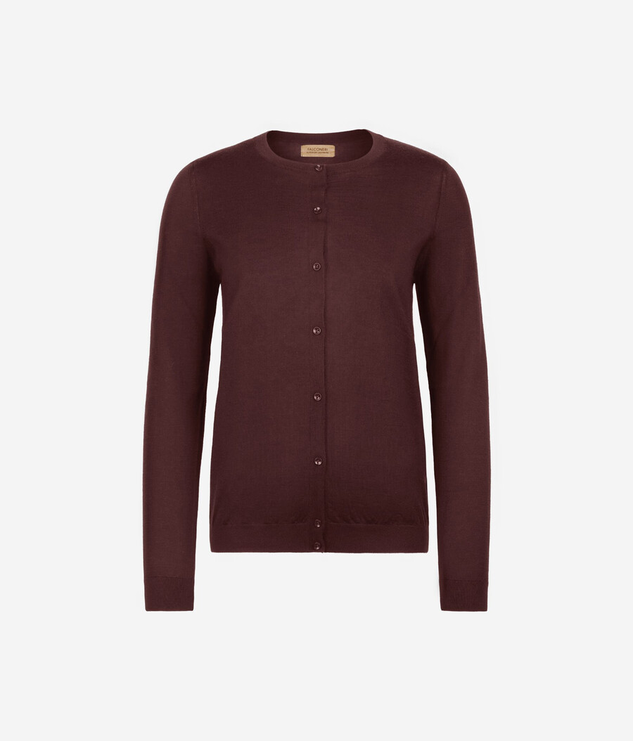cardigan girocollo in cashmere ultrafine