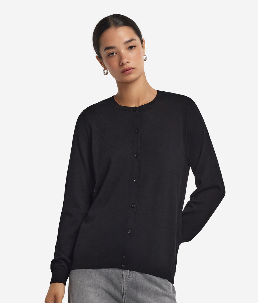 cardigan girocollo in cashmere ultrafine