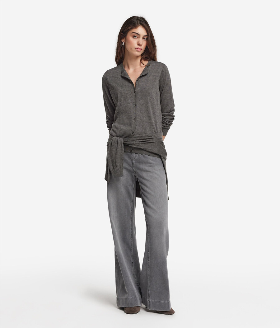 cardigan girocollo in cashmere ultrafine