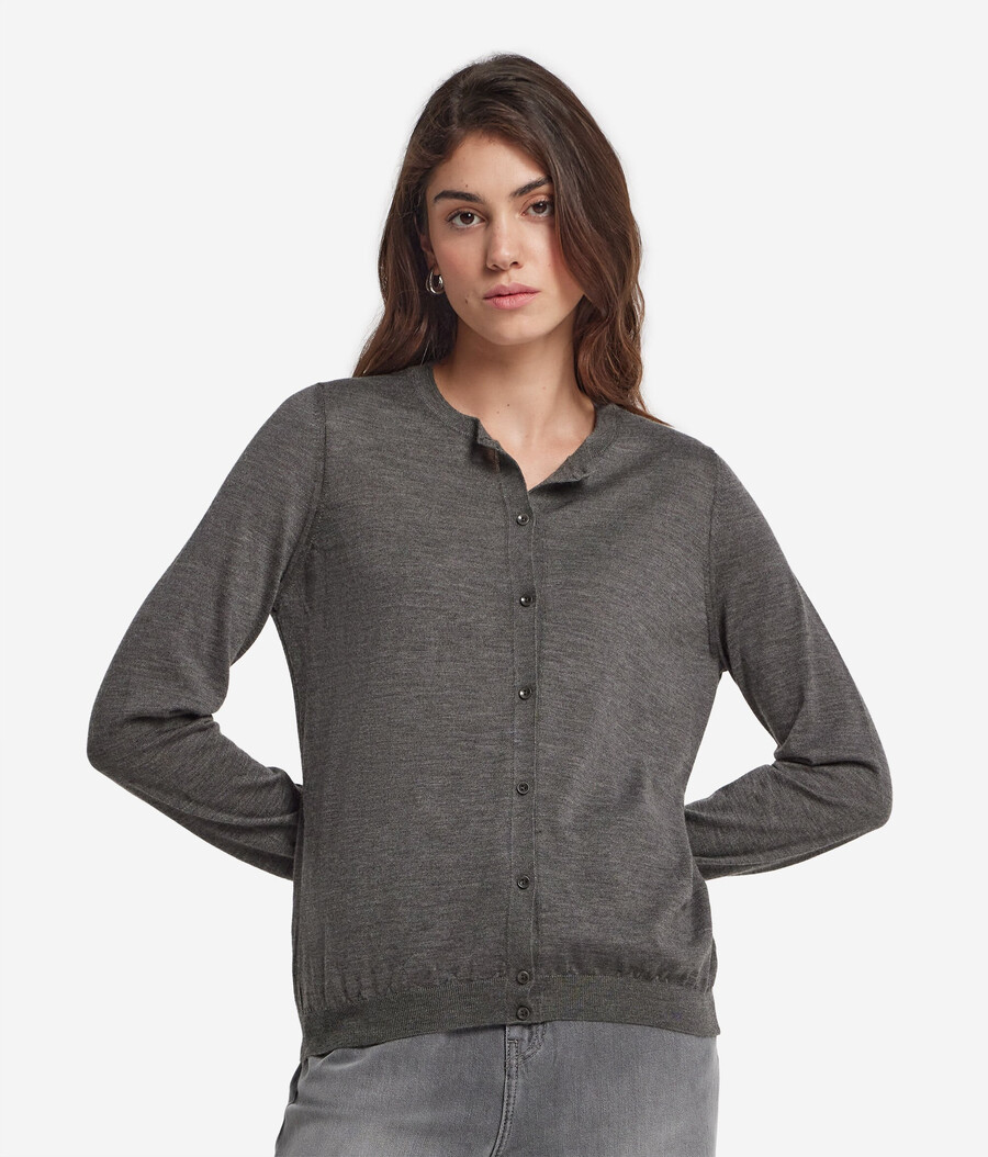 cardigan girocollo in cashmere ultrafine