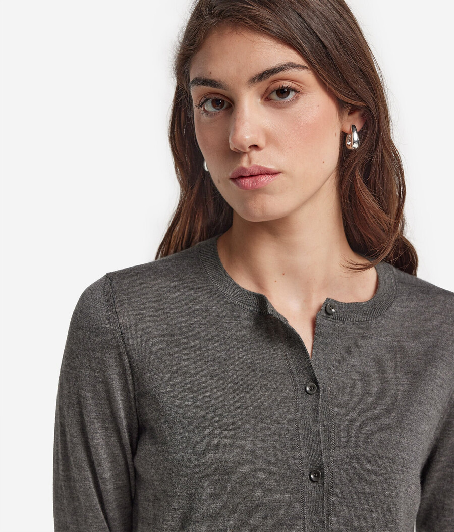 cardigan girocollo in cashmere ultrafine