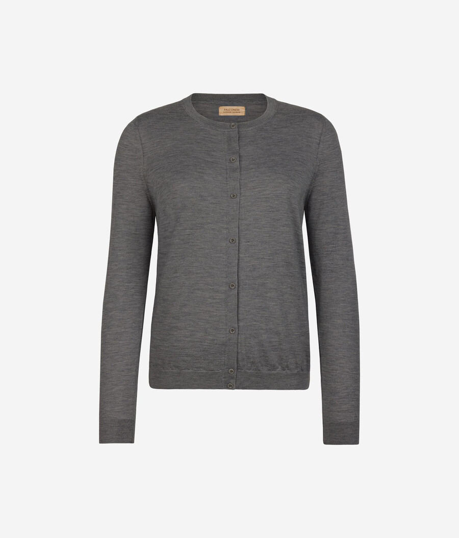 cardigan girocollo in cashmere ultrafine