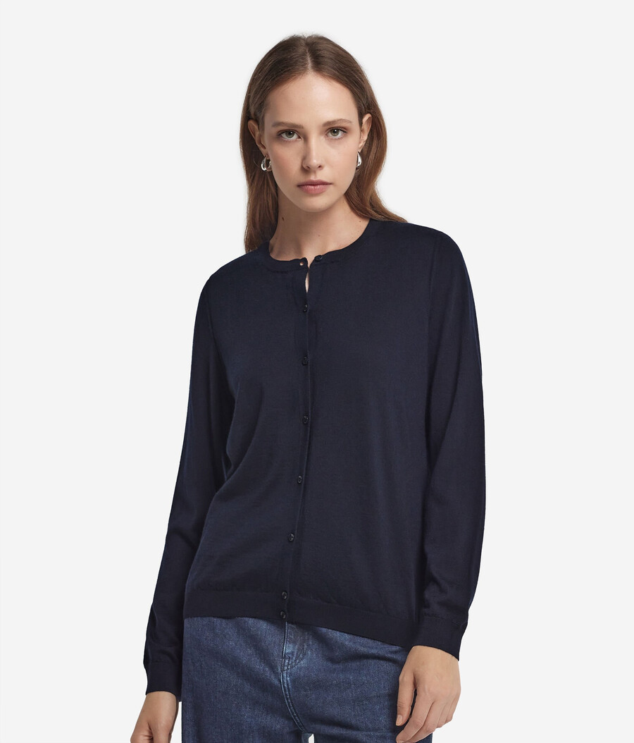 cardigan girocollo in cashmere ultrafine