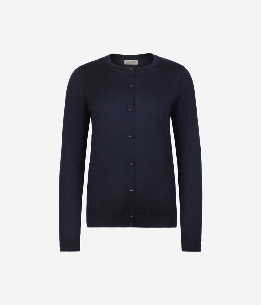 cardigan girocollo in cashmere ultrafine