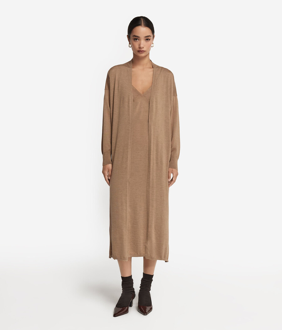 cardigan lungo in cashmere ultrafine