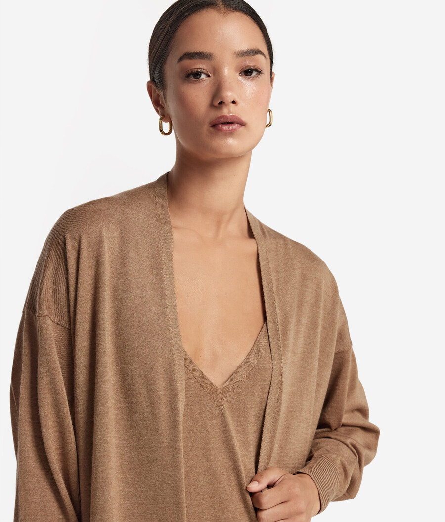 cardigan lungo in cashmere ultrafine