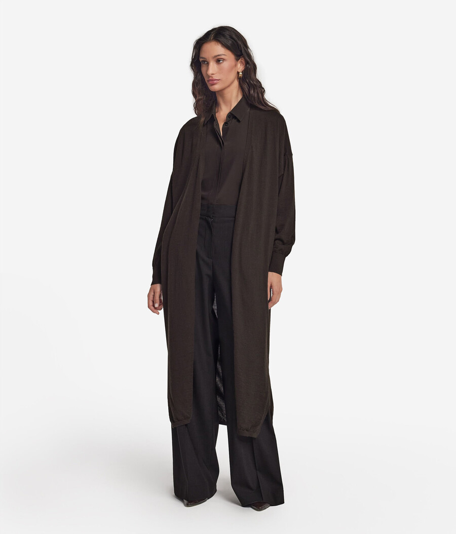 cardigan lungo in cashmere ultrafine
