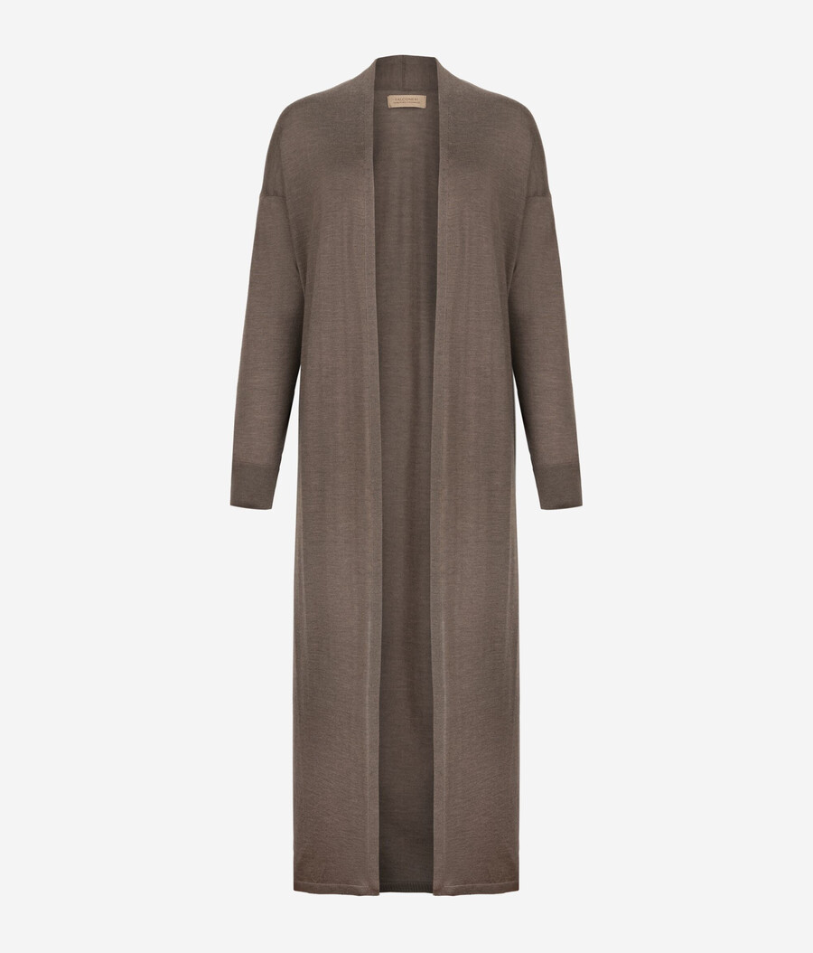 cardigan lungo in cashmere ultrafine